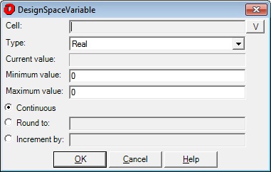 DesignSpaceVariable Dialog graphic